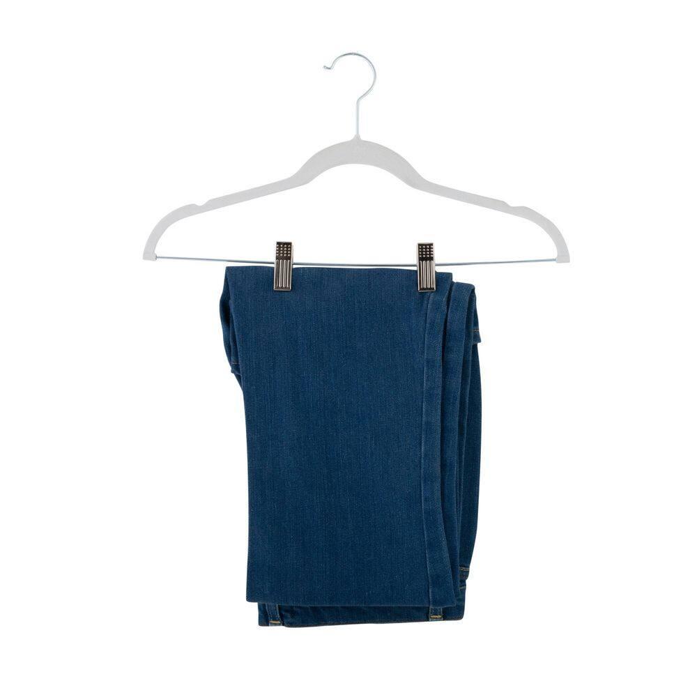 Simplify 6pk Velvet Suit Hanger with Clips White