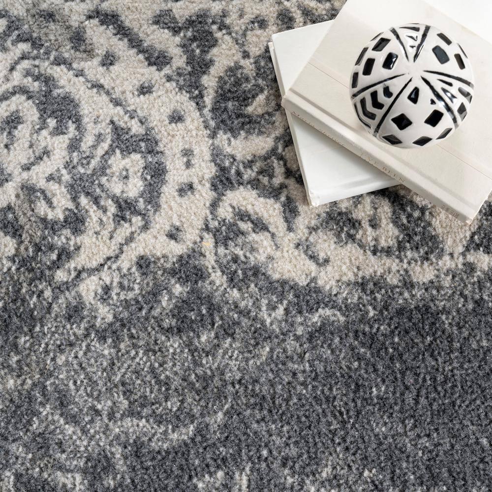 Nuloom Freja Oriental/Persian 9x12 Indoor Area Rug for Living Room Bedroom Dining Room Kitchen, Dark Grey/Ivory