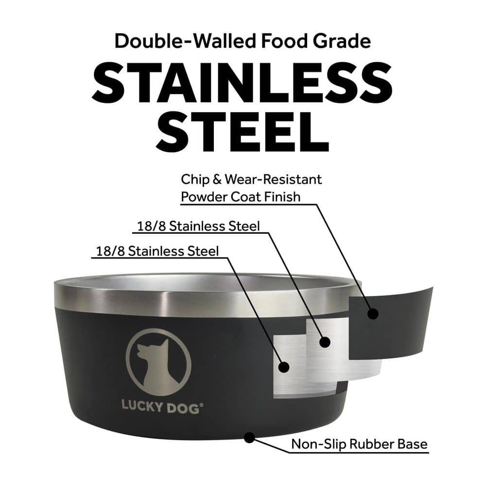 Lucky Dog Lucky Dog INDULGE 8 Double Wall Stainless Steel Dog Bowl