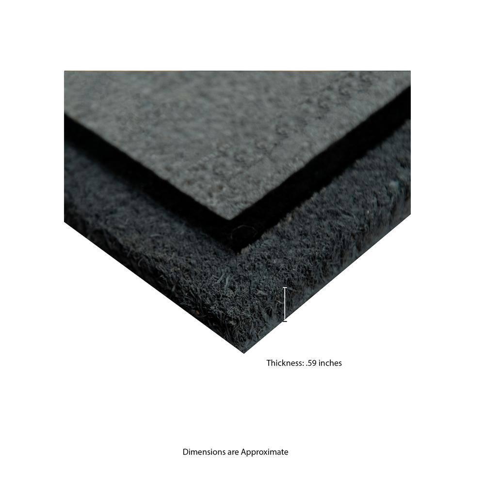 Gray and Black Coir Vinyl Backing Outdoor Welcome Mat