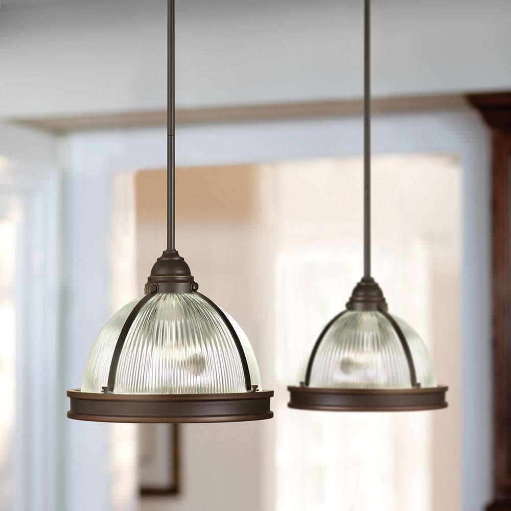 Pratt Street 55" Autumn Bronze 3-Light Pendant with Clear Textured Glass
