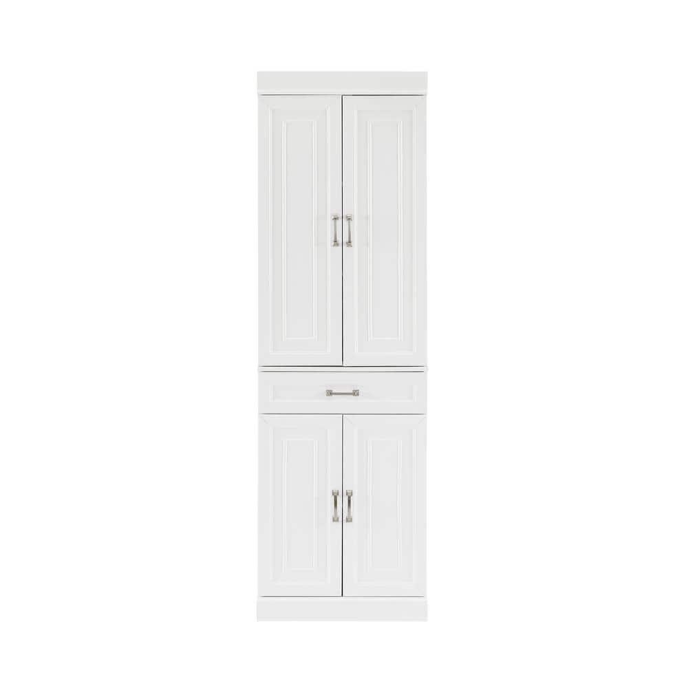 Crosley 78" Stanton Kitchen Storage Pantry Cabinet White: 24-Inch Slim Modular Storage, 5 Shelves, 4 Doors