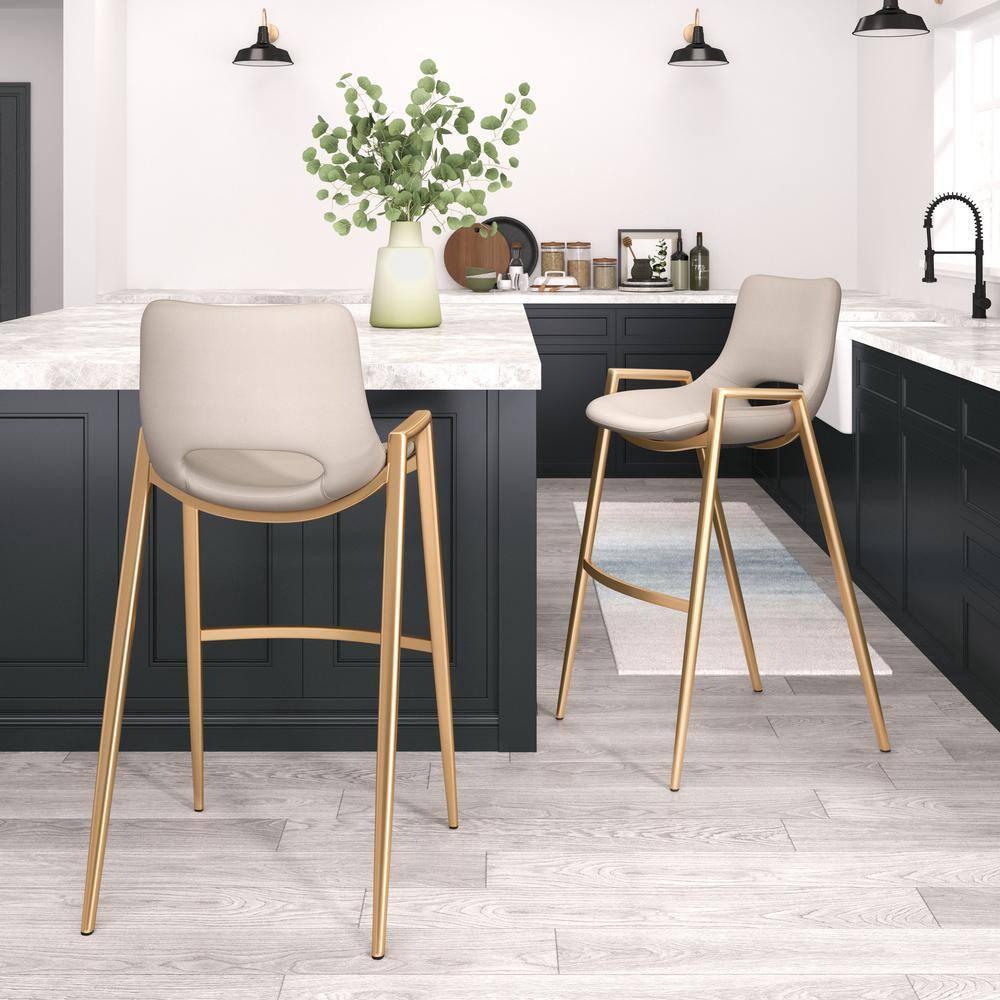 Zuo Hospitality Desi Black Upholstered Counter Stool (Set of 2)