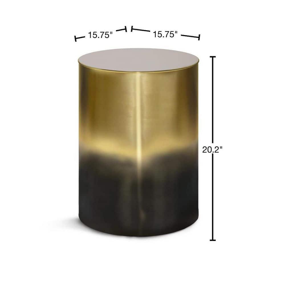 Simpli Home Curtis 16"W Metal Industrial End Table with Cylinder Design and Ombre Finish, Assembled