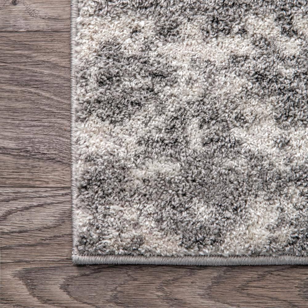 Deedra Modern Abstract Power Loom Performance Gray/White Rug