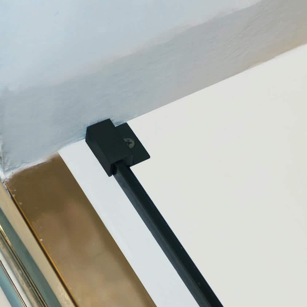 LAWRENCE 56-60"W X 75"H Frameless Double Sliding Shower Door, 304 Stainless Steel In Matte Black, 5/16" (8Mm) Thick SGCC Tempered Clear Glass. | Wayfair