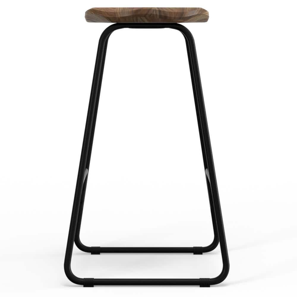 Orson Industrial Metal Saddle Counter Height Stool (Set of 2) in Natural