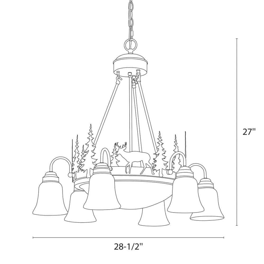 Vaxcel Bryce 9 - Light Chandelier in  Burnished Bronze