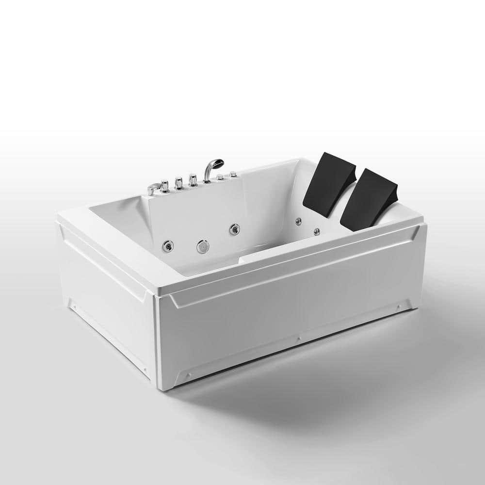 Modern 72'' x 48'' Alcove / Tile In Whirlpool Plastic / Acrylic Bathtub with Faucet