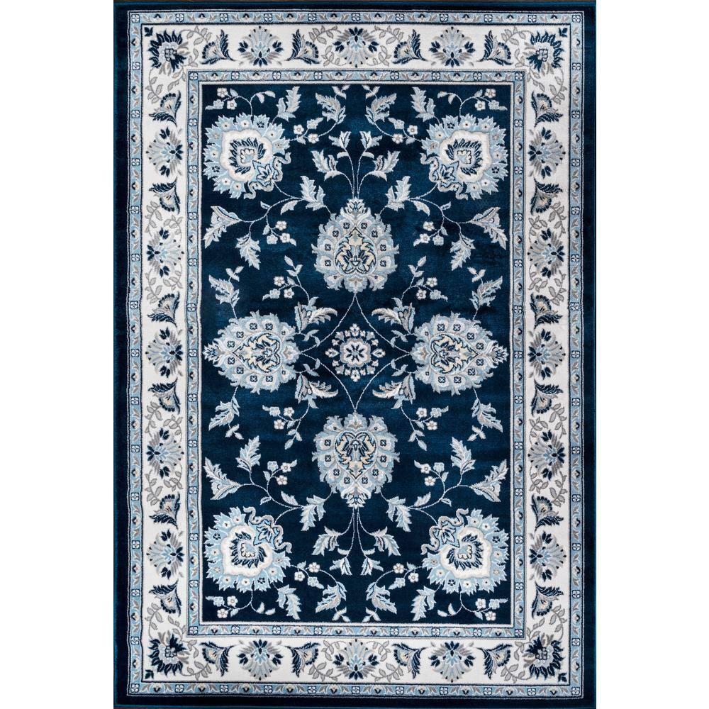 3'x5' Cherie French Cottage Area Rug, Navy/Ivory - JONATHAN Y