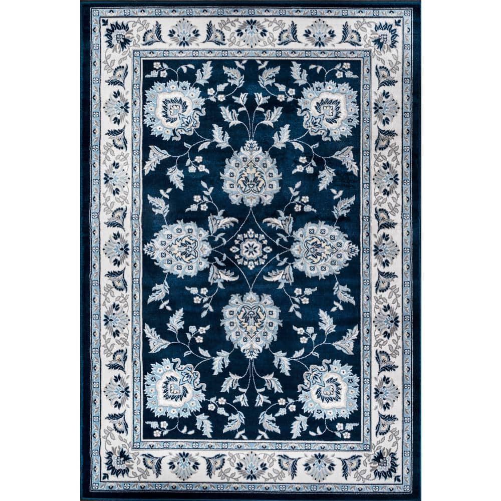 8'x10' Cherie French Cottage Area Rug, Navy/Ivory - JONATHAN Y