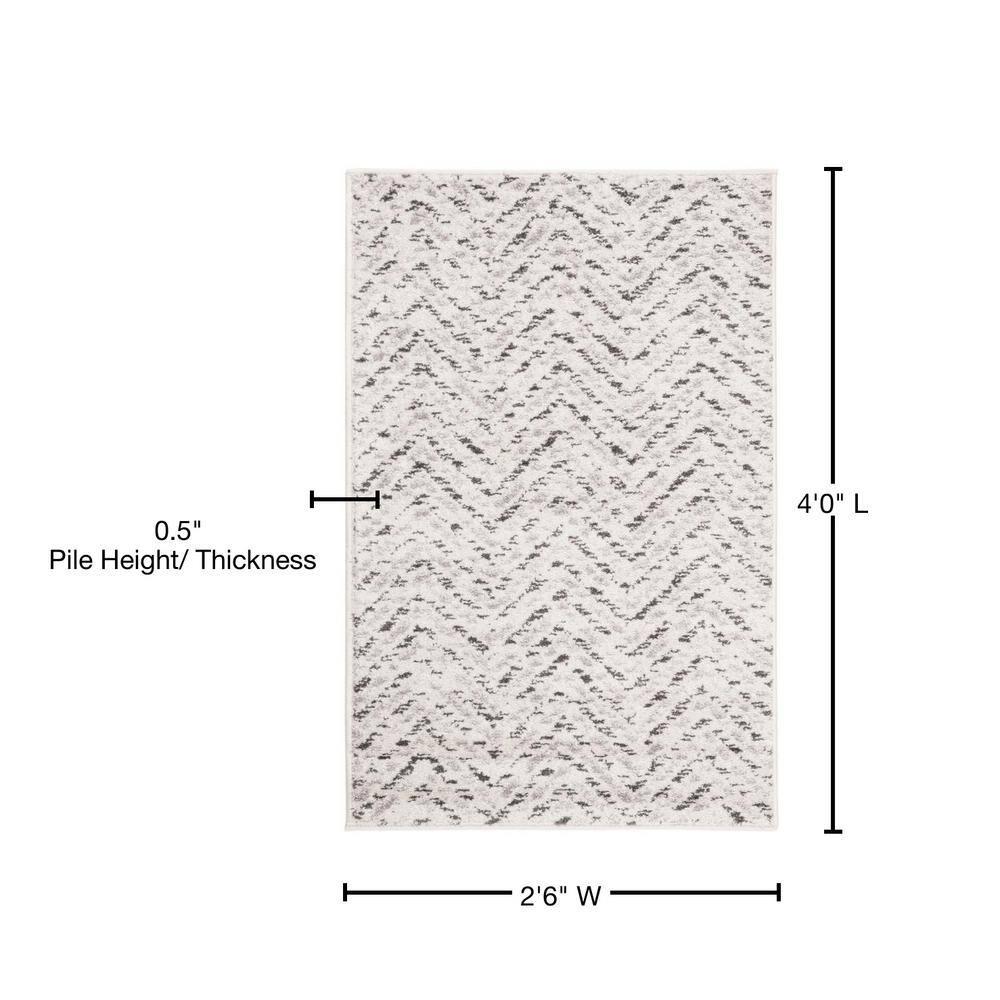 Adirondack ADR104 Power Loomed Accent Rug - Ivory/Charcoal - 2'6"x4' - Safavieh.