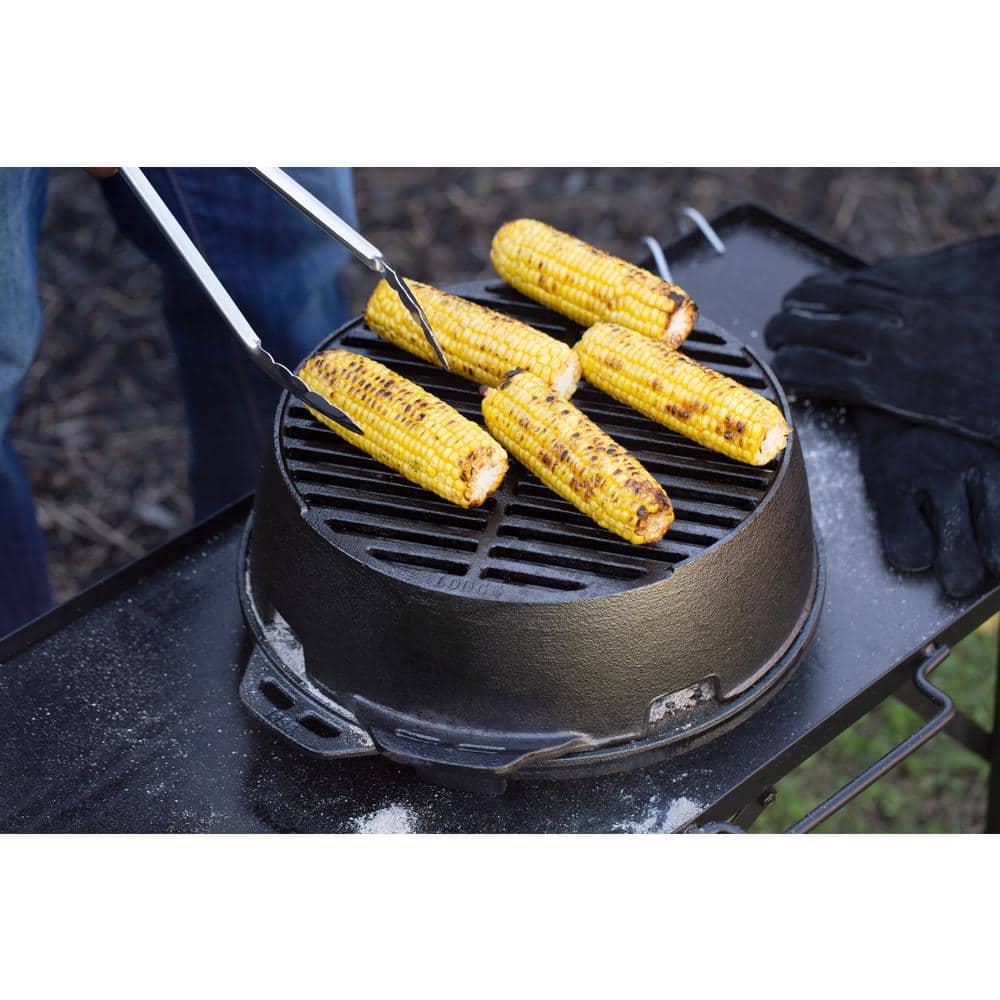 Lodge Cast Iron 12" Charcoal Camping Round Kickoff Grill