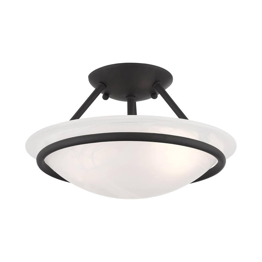 Livex Lighting Newburgh 2 - Light Semi-Flush Mount in  Black