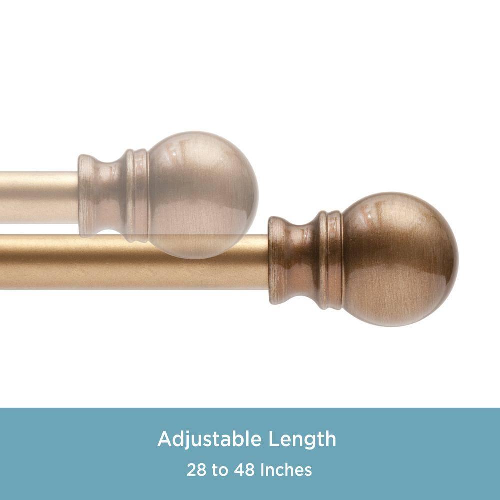 Kenney Kingstown Metal Adjustable 0.5" Single Curtain Rod