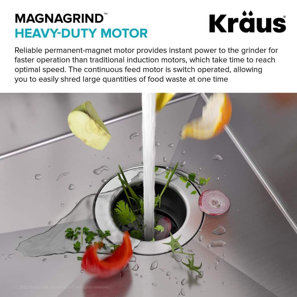 KRAUS Bellucci Workstation 32-in. Undermount Kitchen Sink with WasteGuard™ Garbage Disposal