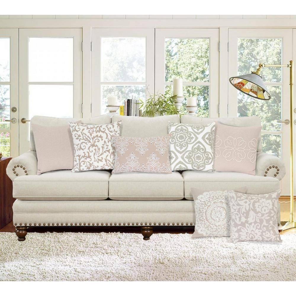 Parkland Collection Arlene Beige Throw Pillow