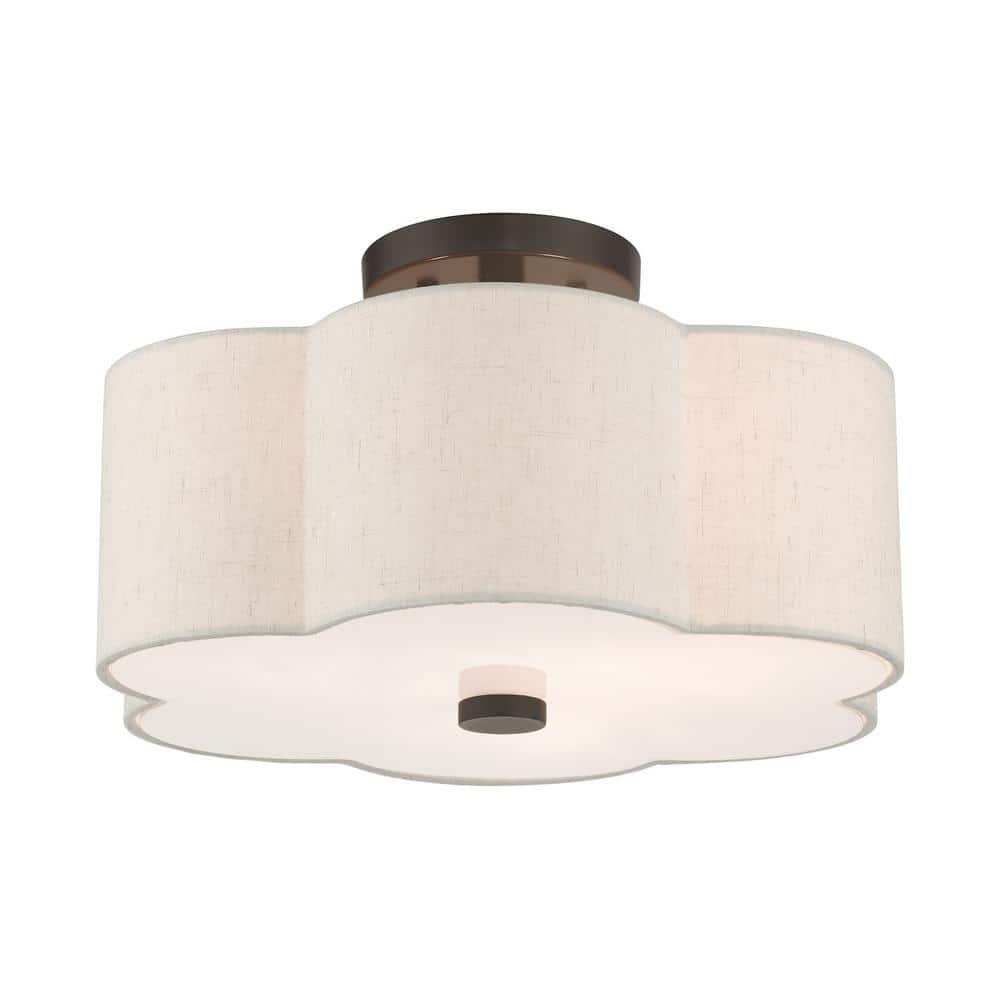 Livex Lighting Solstice 3 - Light Semi-Flush Mount in  English Bronze