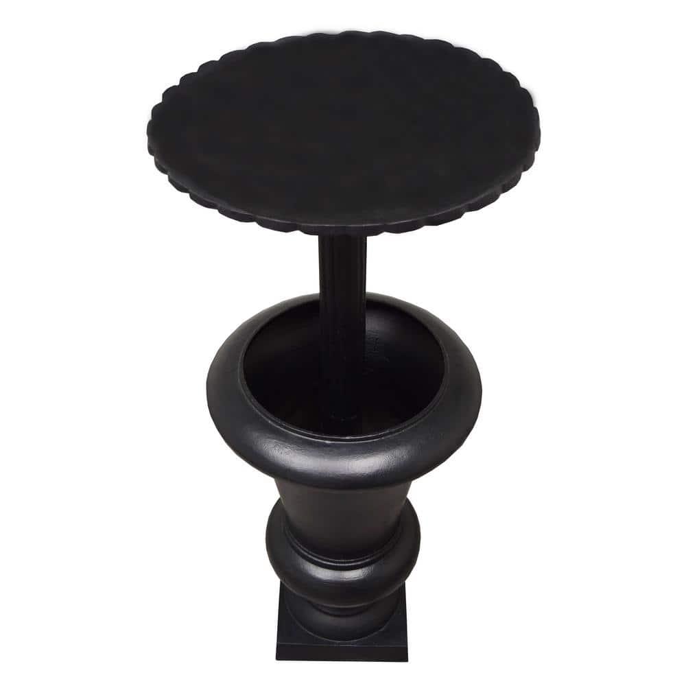 Ornate Cast Aluminum 40" Bird Bath with Planter - Black - Oakland Living
