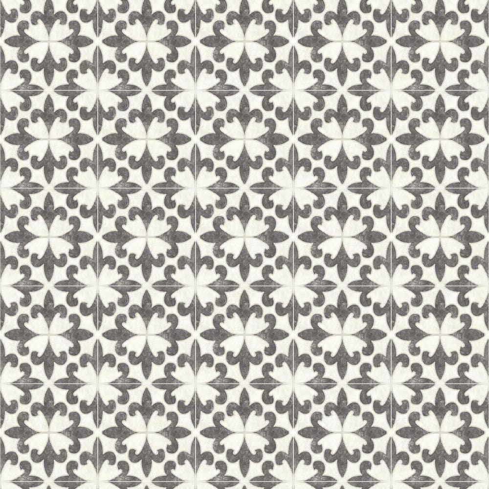 Chesapeake Remy Black Fleur Tile Wallpaper