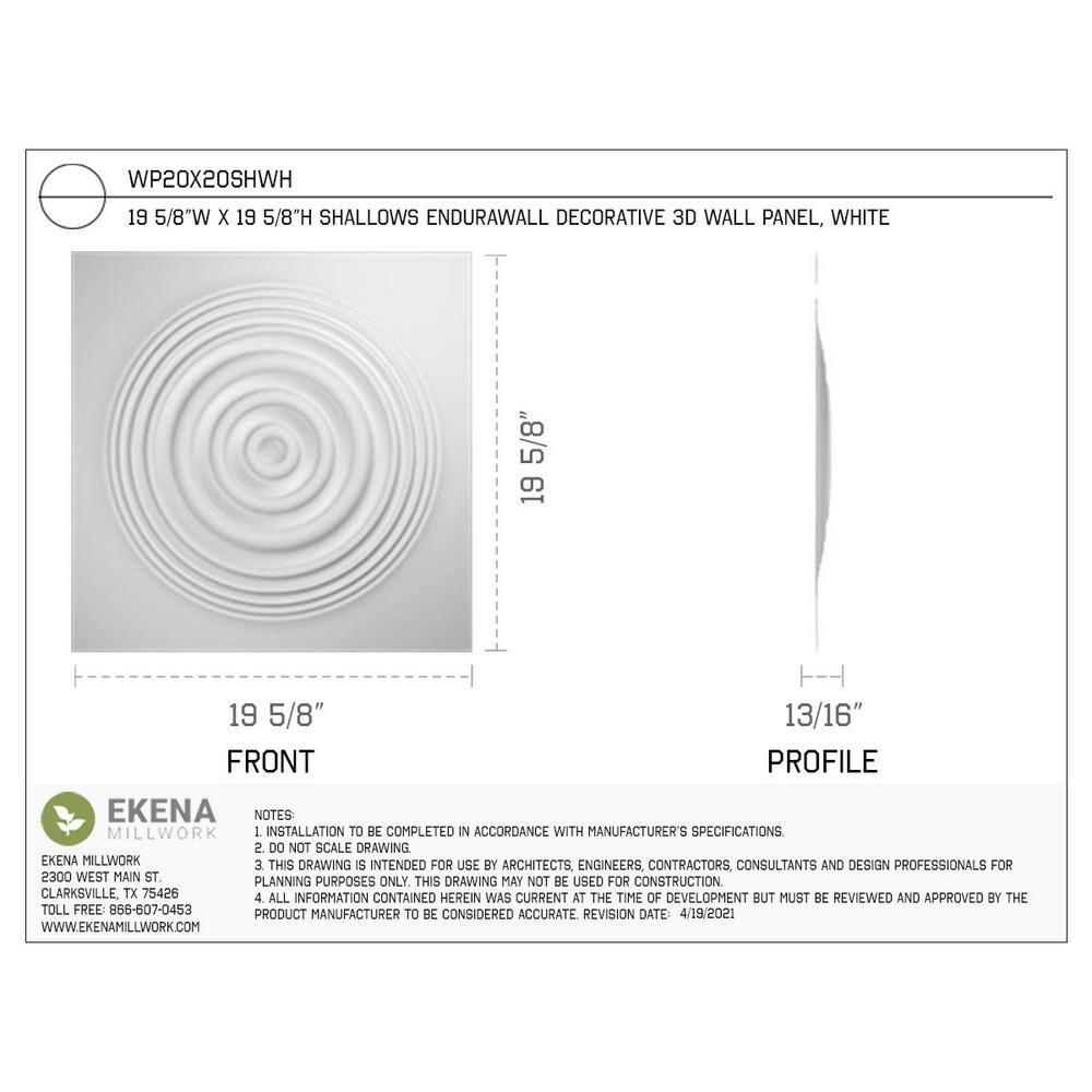 Ekena Millwork Shallows EnduraWall Decorative 3D Wall Panel (Set of 12)