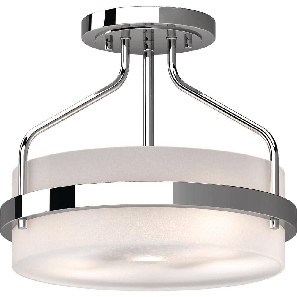 Volume Lighting 4743 Emery 2 Light 13" Wide Semi-Flush Ceiling Fixture - Chrome