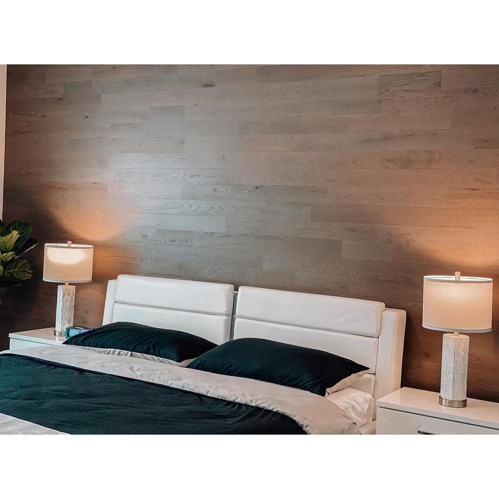 TIMBERCHiC 100% Wood Wall Planks - Made in USA - Peel-and-Stick Wall Panels for Interior Decor - Premium Smooth Finish - DIY Adhesive Wall Panels, Slate (4" x 20 Sq Ft)