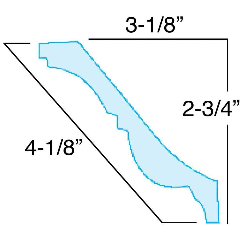 2-3/4 in x 3-1/8 in x 6 in Long Egg and Dart Polyurethane Crown Moulding Sample