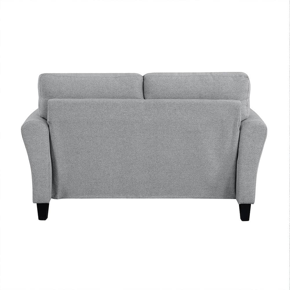 Lexicon Transitional Solid Wood and Polyester Love Seat in Dark Gray/Black
