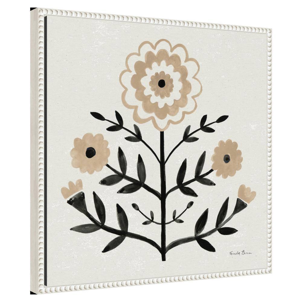 Amanti Art Garden Folk Flowers I by Farida Zaman Canvas Wall Art Print Framed 22 x 22-in.