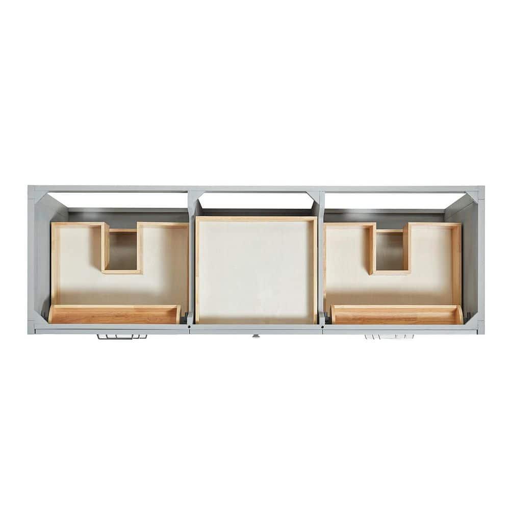 Ariel Bath Ariel Monrow 67 Inch Double Oval Sink Bathroom Vanity With Pure White Quartz Countertop