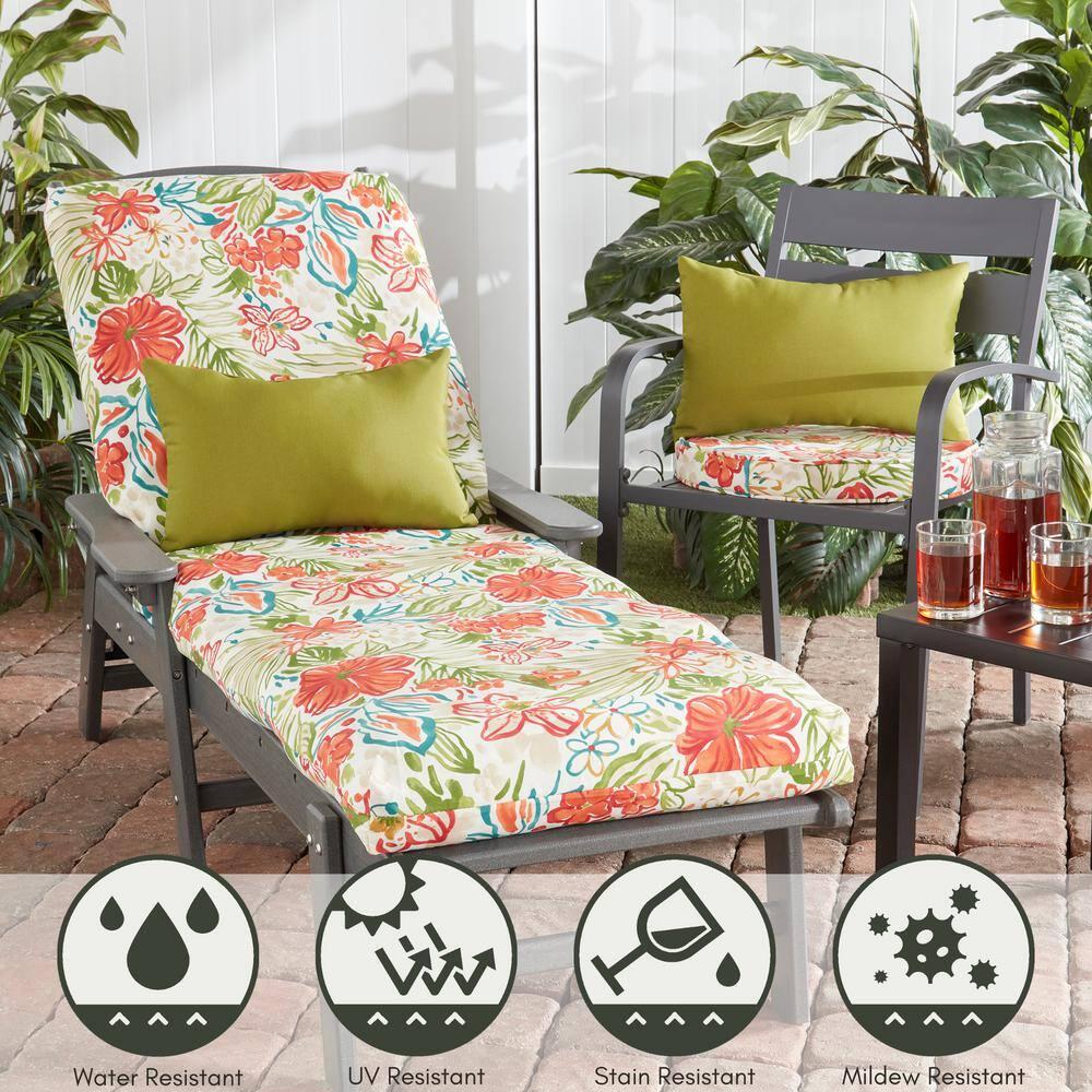Greendale Home Fashions 18" x 18" Breeze Floral Round Outdoor Chair Pad (Set of 2)
