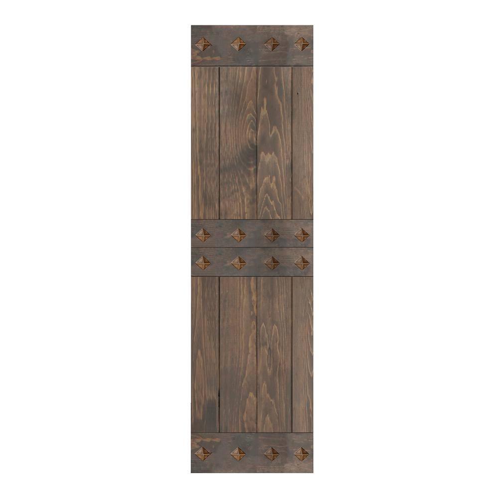 IsLife 84'' Solid Wood Paneled Matte without Installation Hardware Kit Barn Door