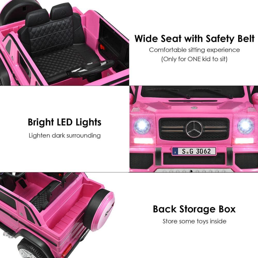 Costway Mercedes Benz 12V Electric Kids Ride On Car RC Remote Control W/Trunk Pink