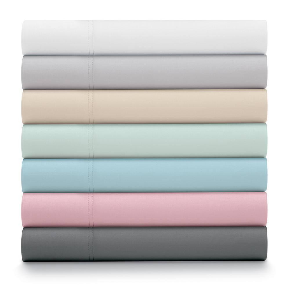 Luxe Cotton Percale Crisp and Cool Sheet Set, Queen, Sand