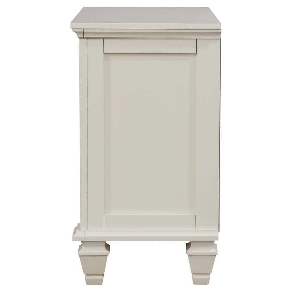 Coaster Sandy Beach Coastal 3-Drawer Wood Nightstand in White