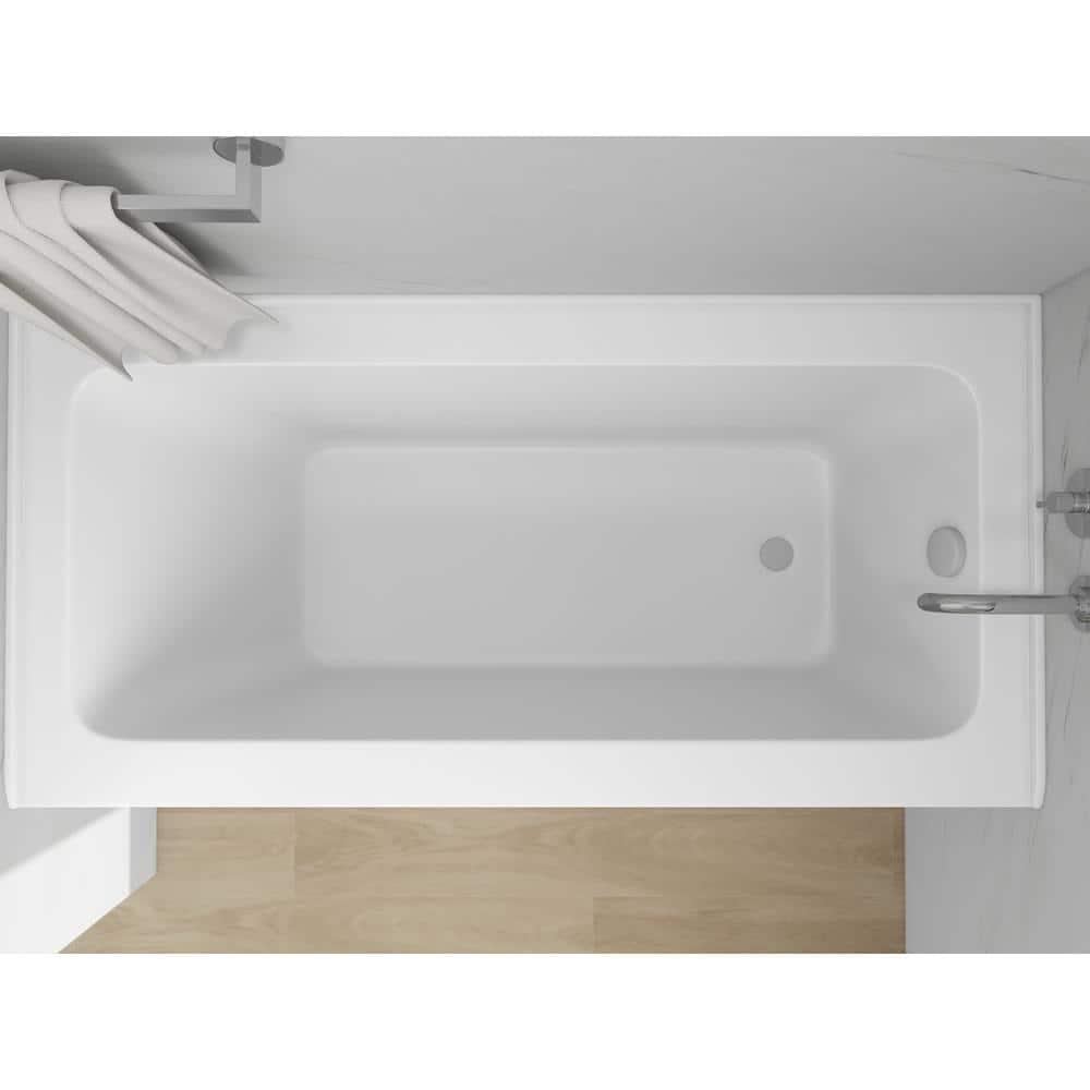 Alcove Soaking Skirt Bathtub with Overflow and Drain