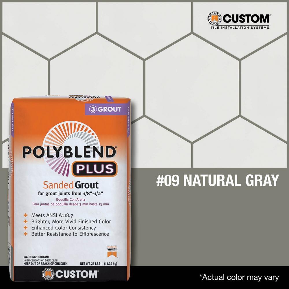 Custom Building Products PBPG0925 Polyblend Plus Sanded Grout, Natural Gray, 25 Lb. - Quantity 1