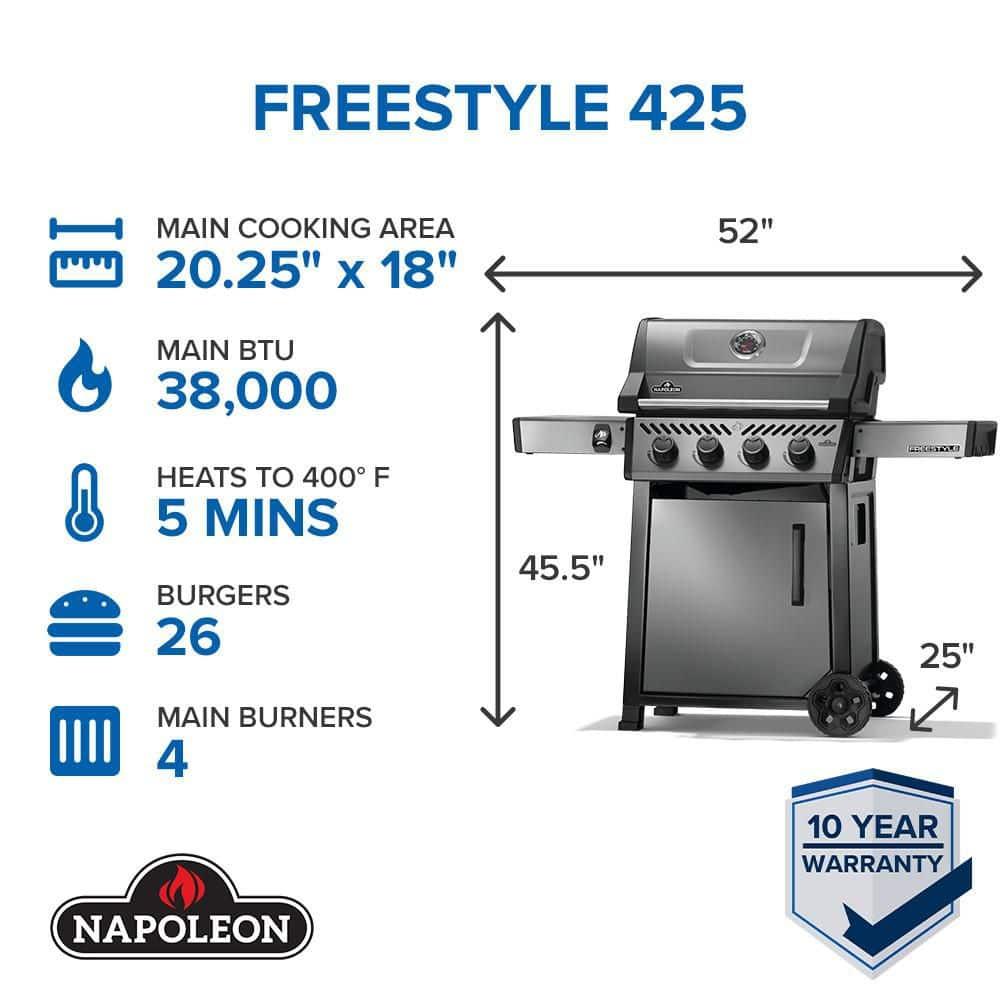 Napoleon Freestyle 425 Propane Gas Grill, Graphite Grey