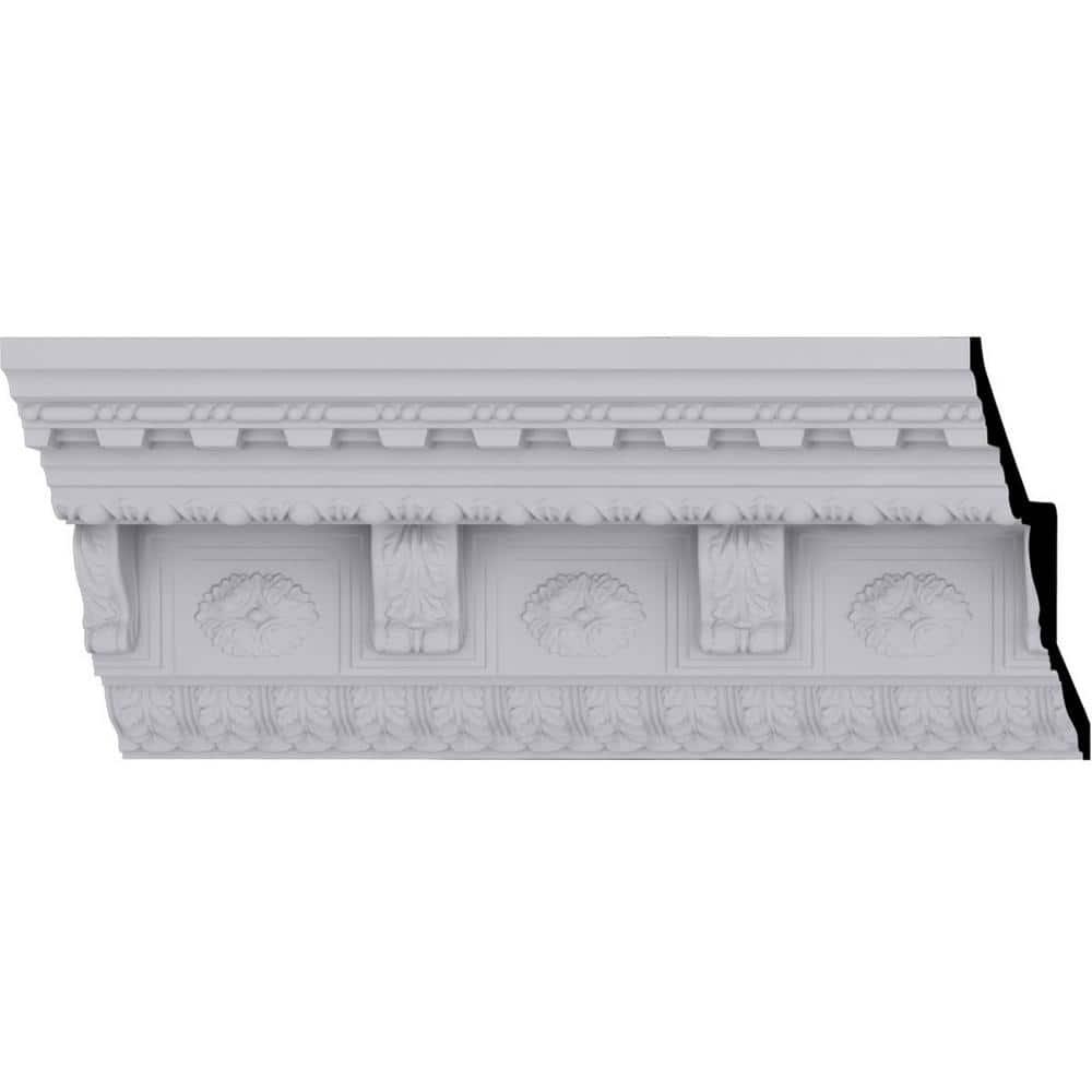 Ekena Millwork SAMPLE - Endurathane Granada Crown Moulding, 9 7/8"H x 9 3/4"P x 14"F x 12"L, Factory Primed
