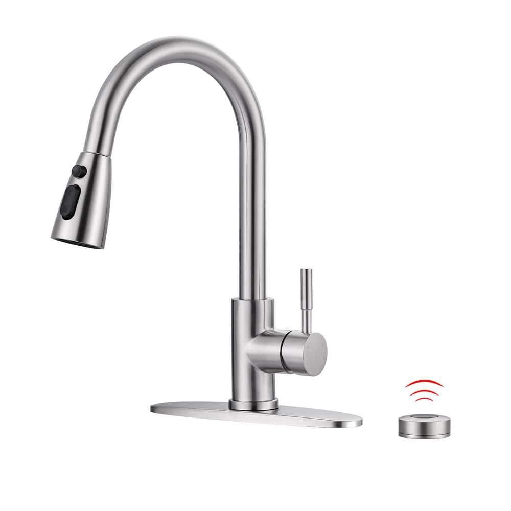 ARCORA Automatic Smart Mobile Motion Sensor Kitchen Sink Faucet with 3 Modes Pull-Down Sprayer AR7100301-MS