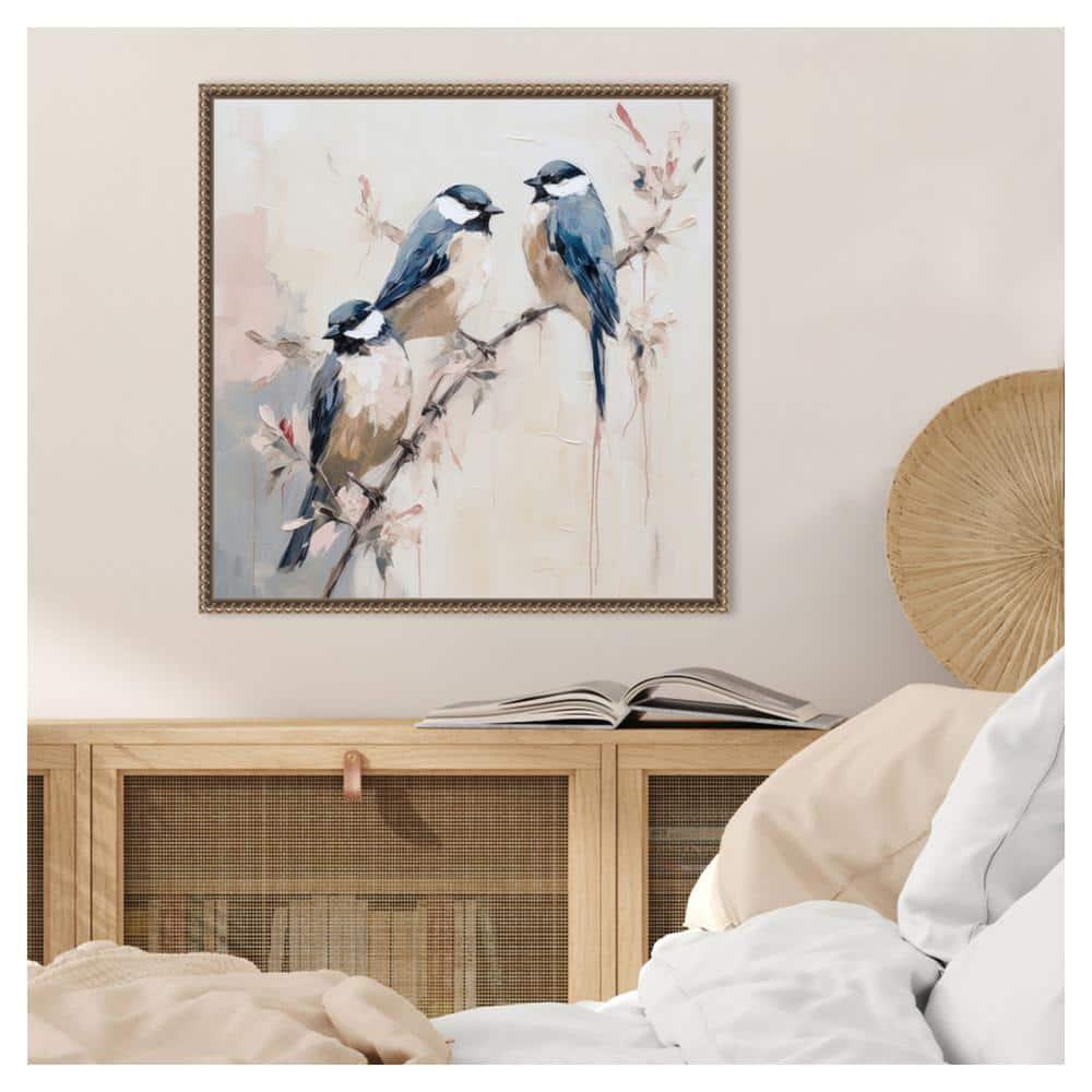 Amanti Art 22"x22" Elegant Bird Silhouettes I by Lazar Studio Framed Canvas Wall Art Print