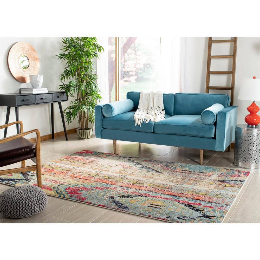 Monaco MNC222 Power Loomed Indoor Area Rug - Multi - 5'x5' - Safavieh