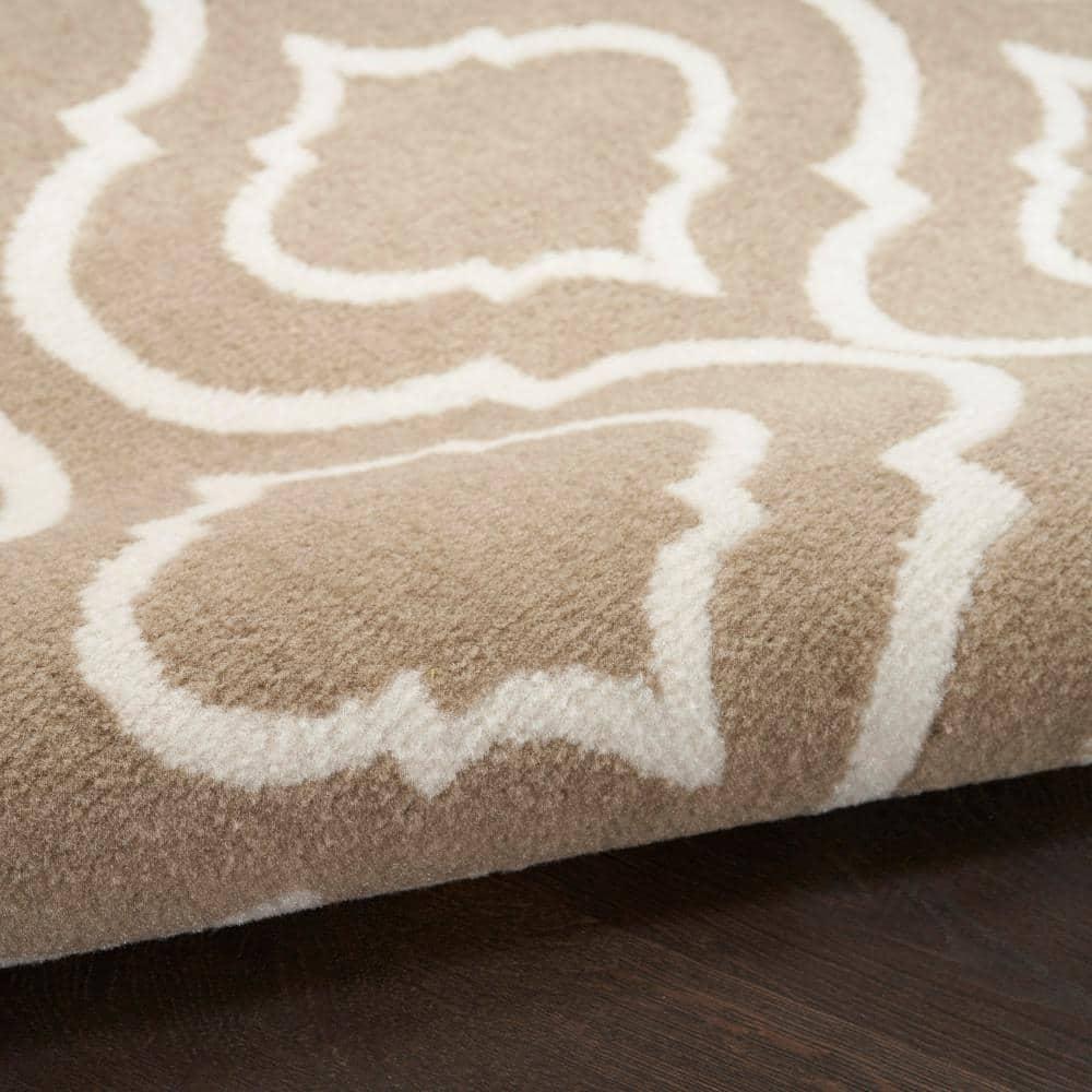 Nourison Jubilant Moroccan Trellis Indoor Area Rug Taupe 7'10"x9'10"