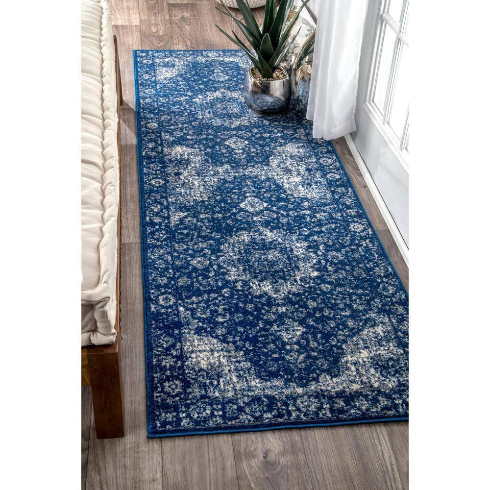 Nuloom Verona Vintage Persian Indoor Area Rug, Runner 2' 6" x 6', Dark Blue