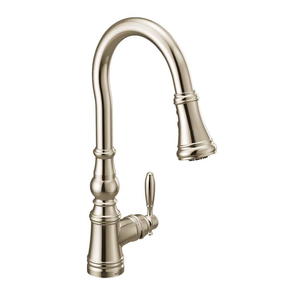 Moen Weymouth One-Handle Pull Down Single Handle Kitchen Faucet with Power Boost