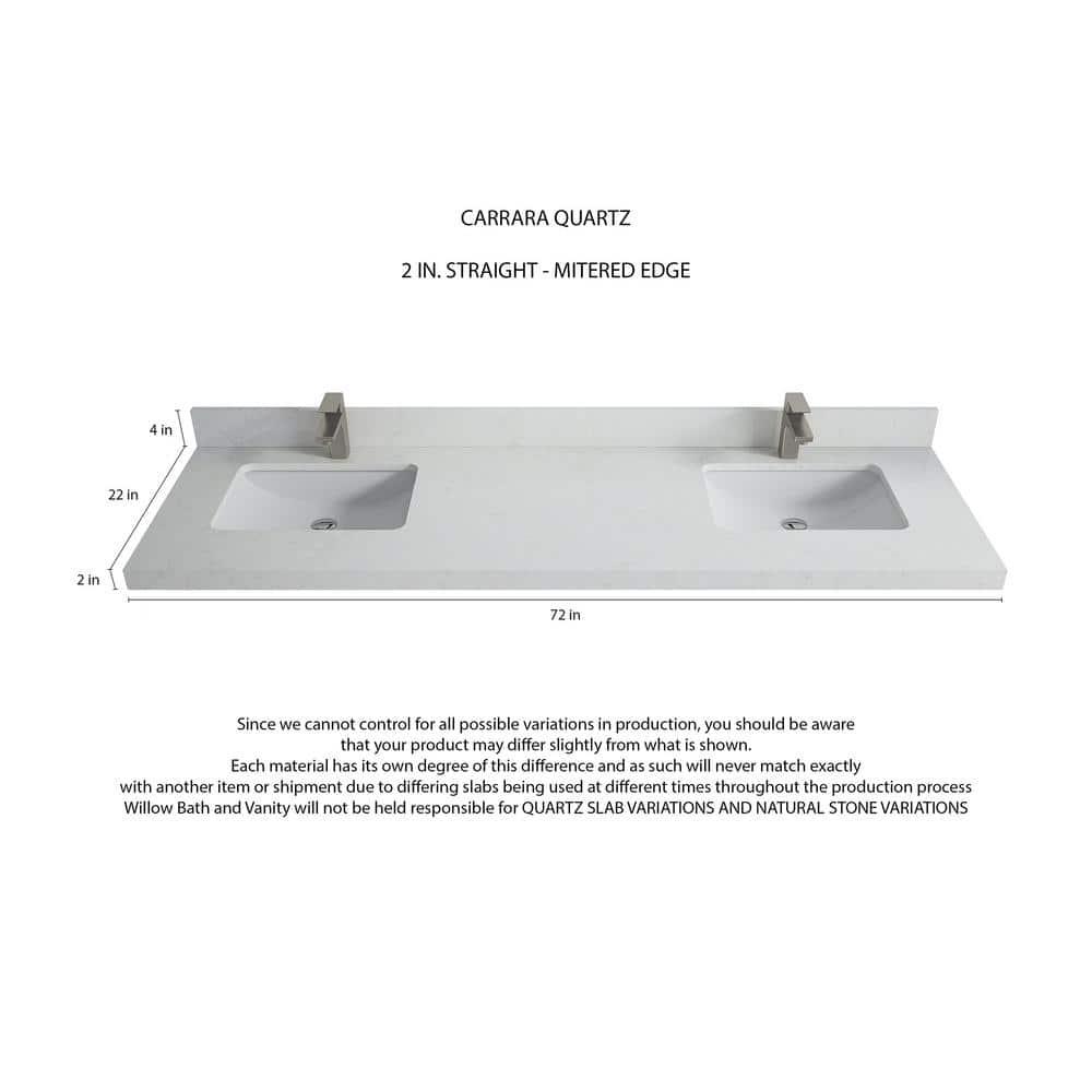 Willow Collections Parker 72'' Double Bathroom Vanity with Top