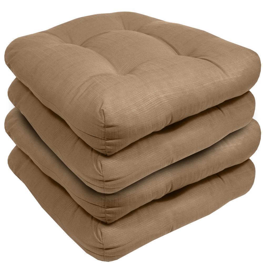 Premium Patio Tufted Outdoor Solid Chair Cushions, 19" x 19"