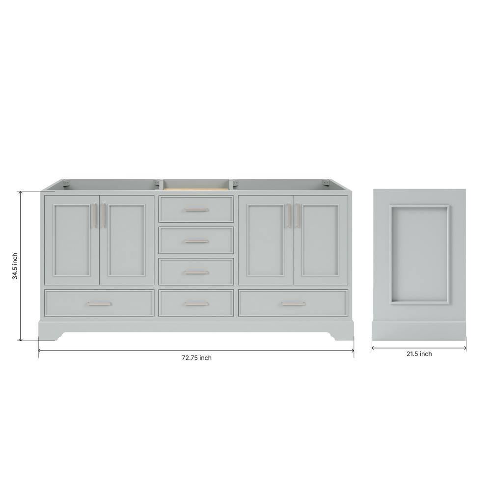 Ariel M072d-Bc Stafford 73" Double Free Standing Vanity Cabinet Only - Grey