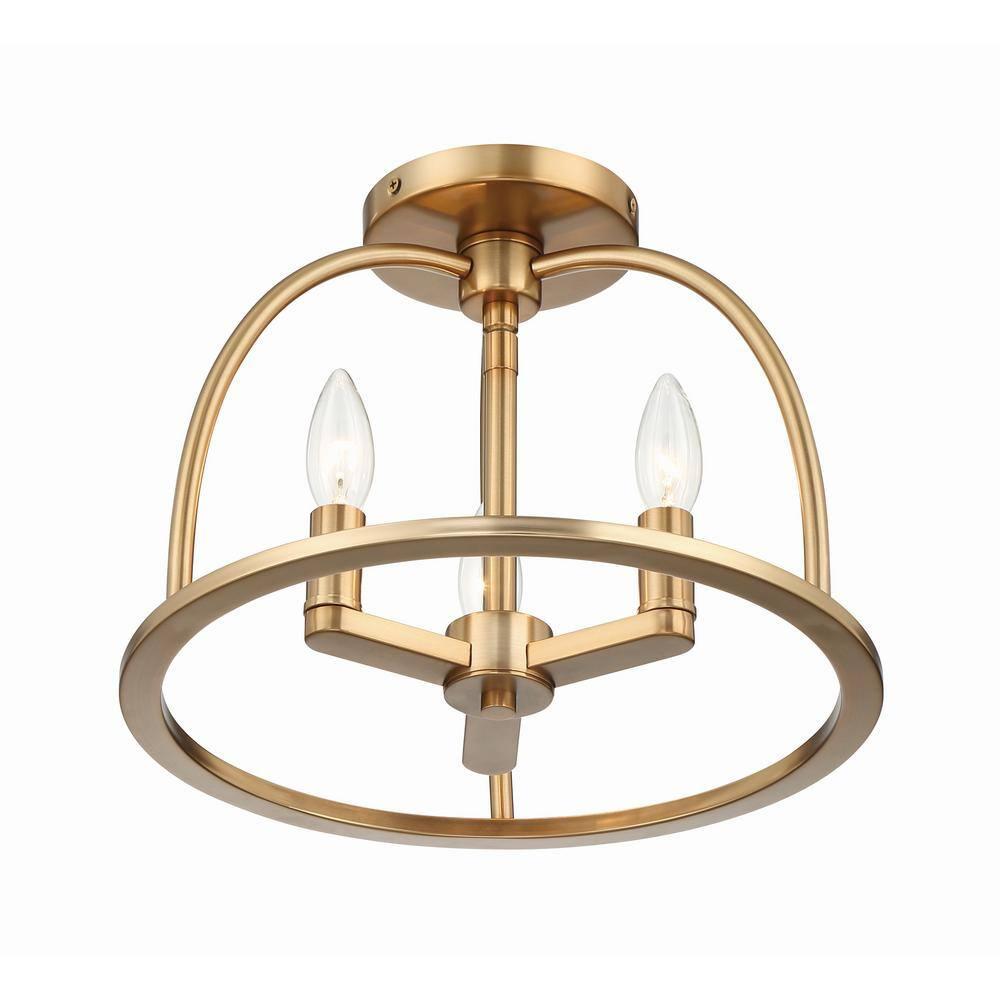 Crystorama Lighting Abbott 3 - Light Flush Mount in  Vibrant Gold